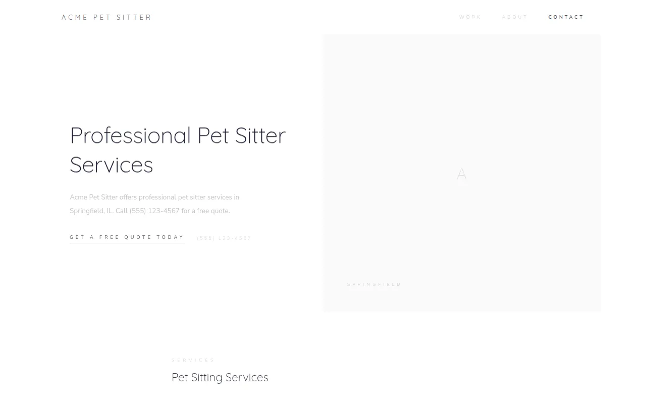 Pet Sitter template preview