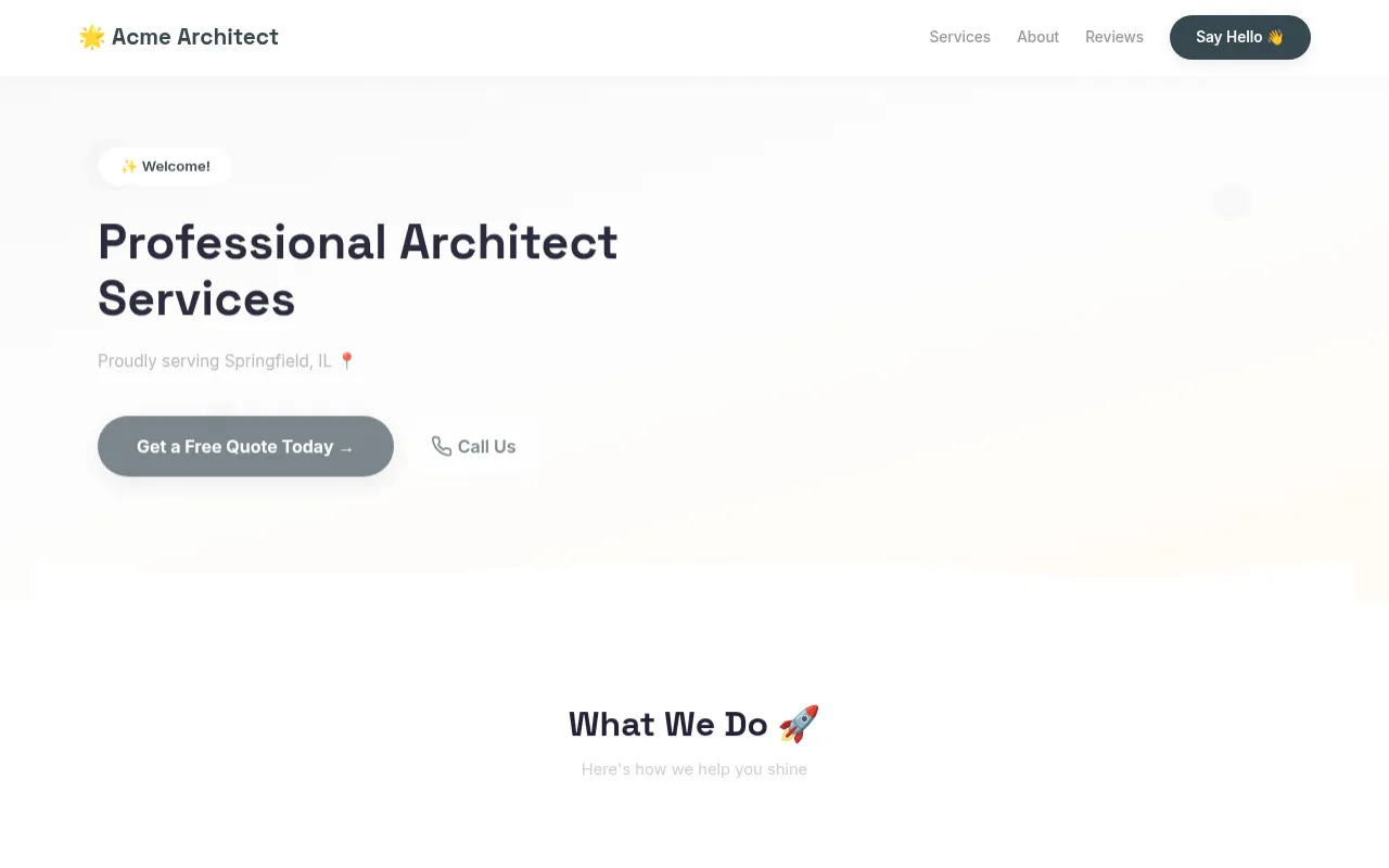 Architect template preview