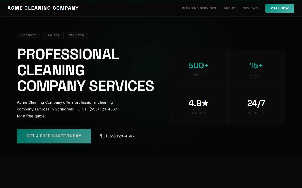 Cleaning Company template preview