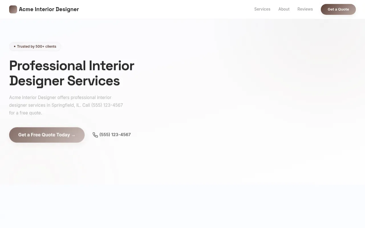 Interior Designer template preview