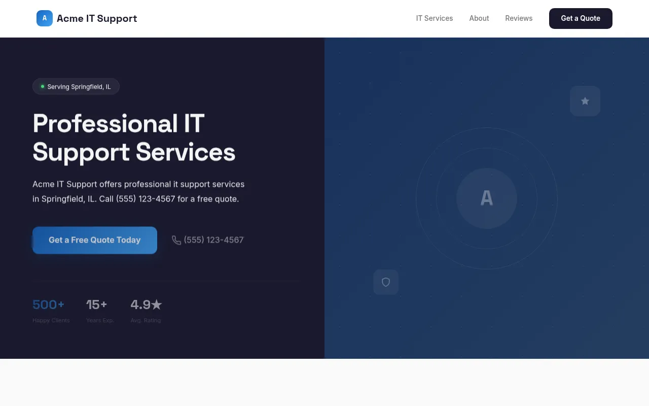 IT Support template preview