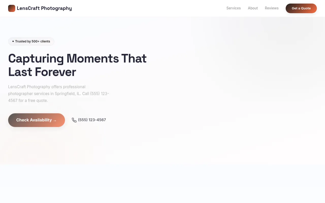 Photographer template preview