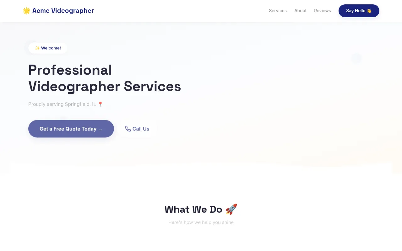 Videographer template preview