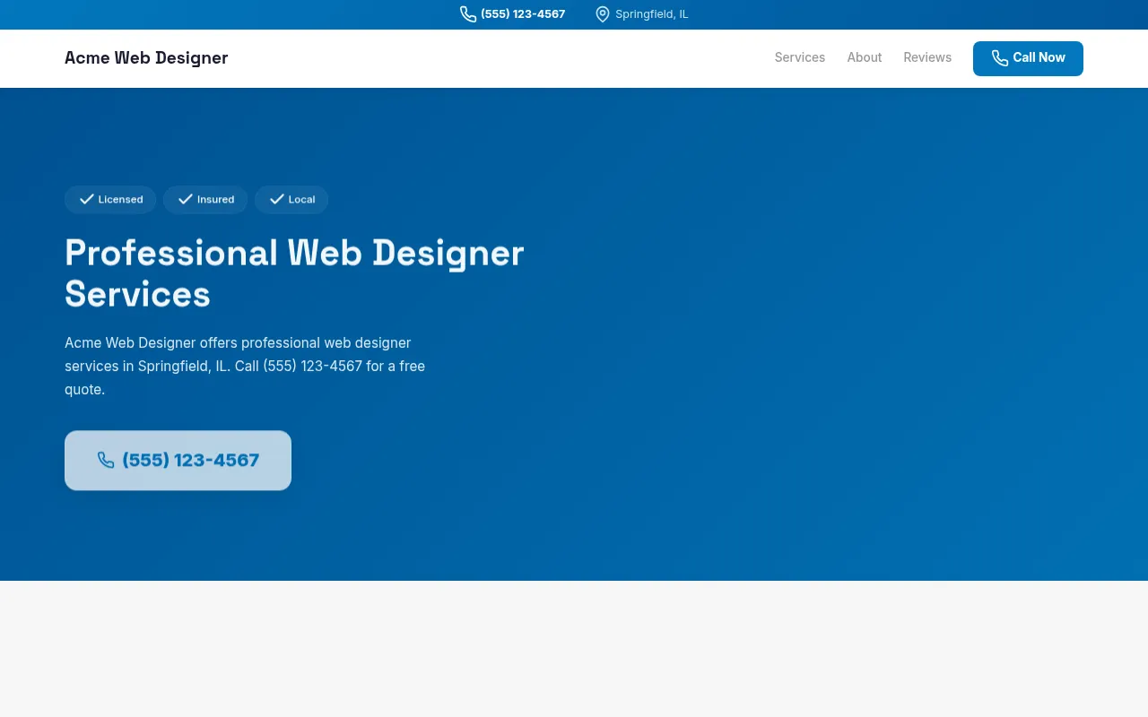 Web Designer template preview