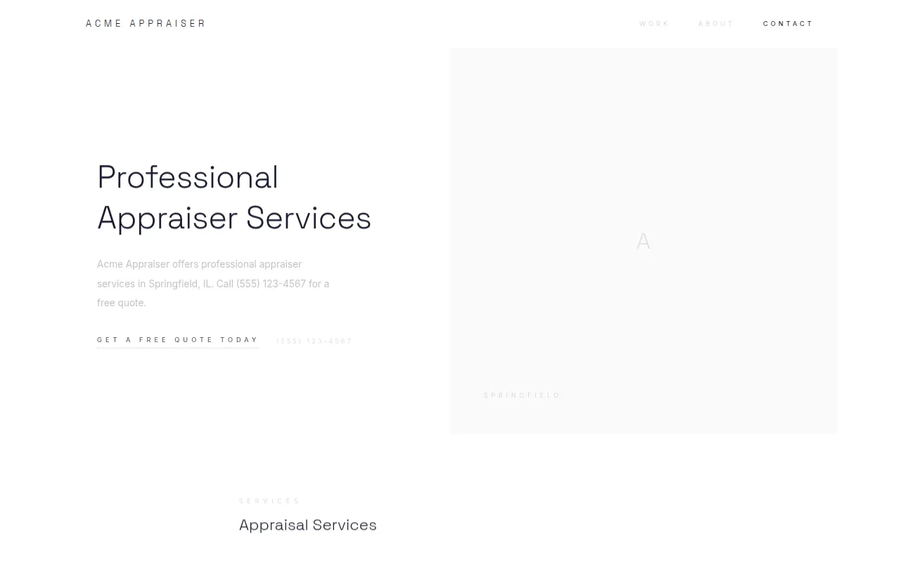 Appraiser template preview