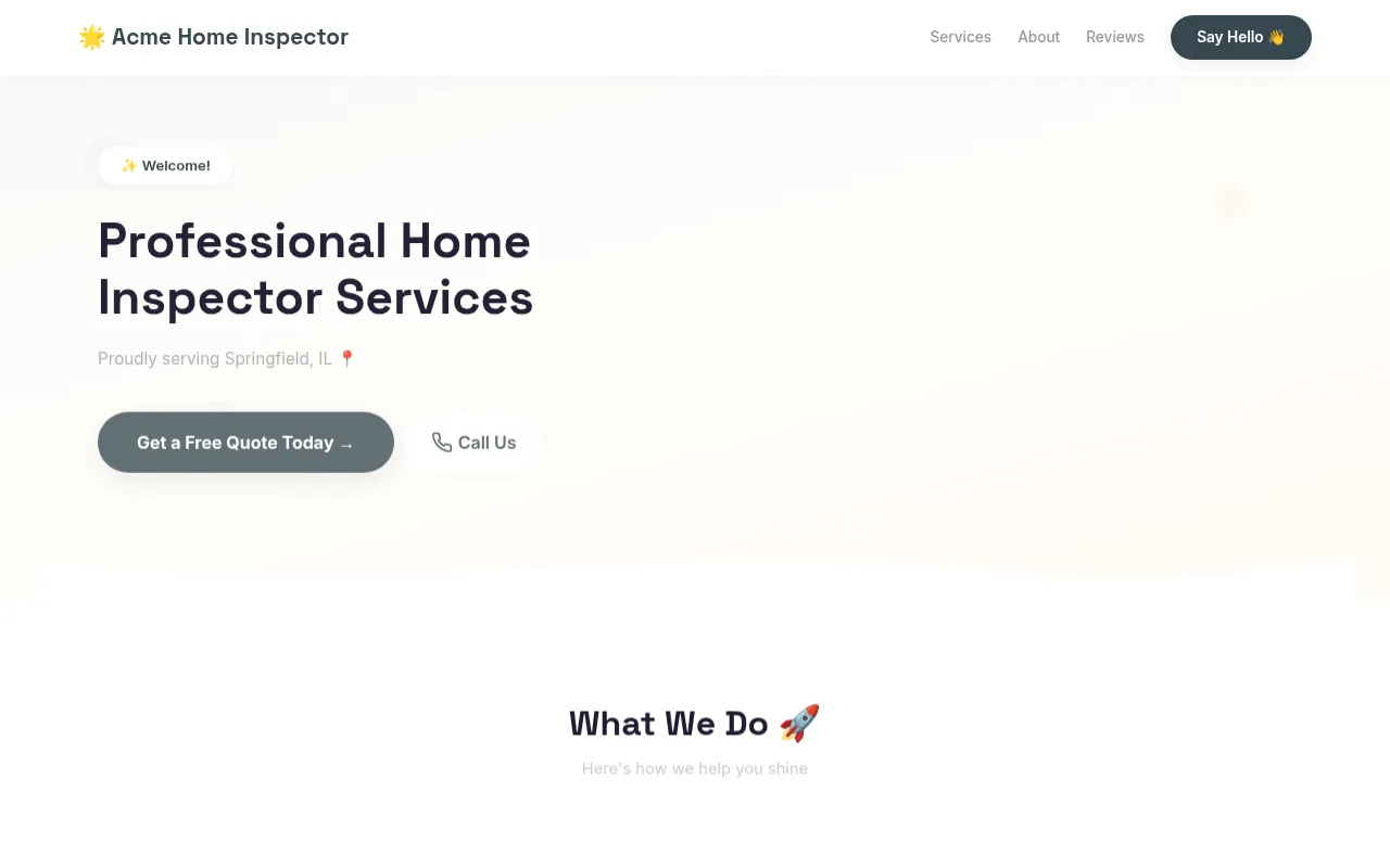 Home Inspector template preview
