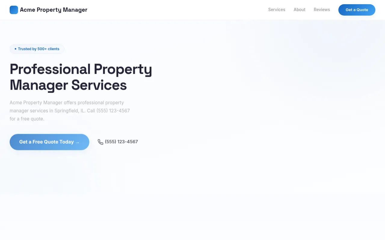 Property Manager template preview