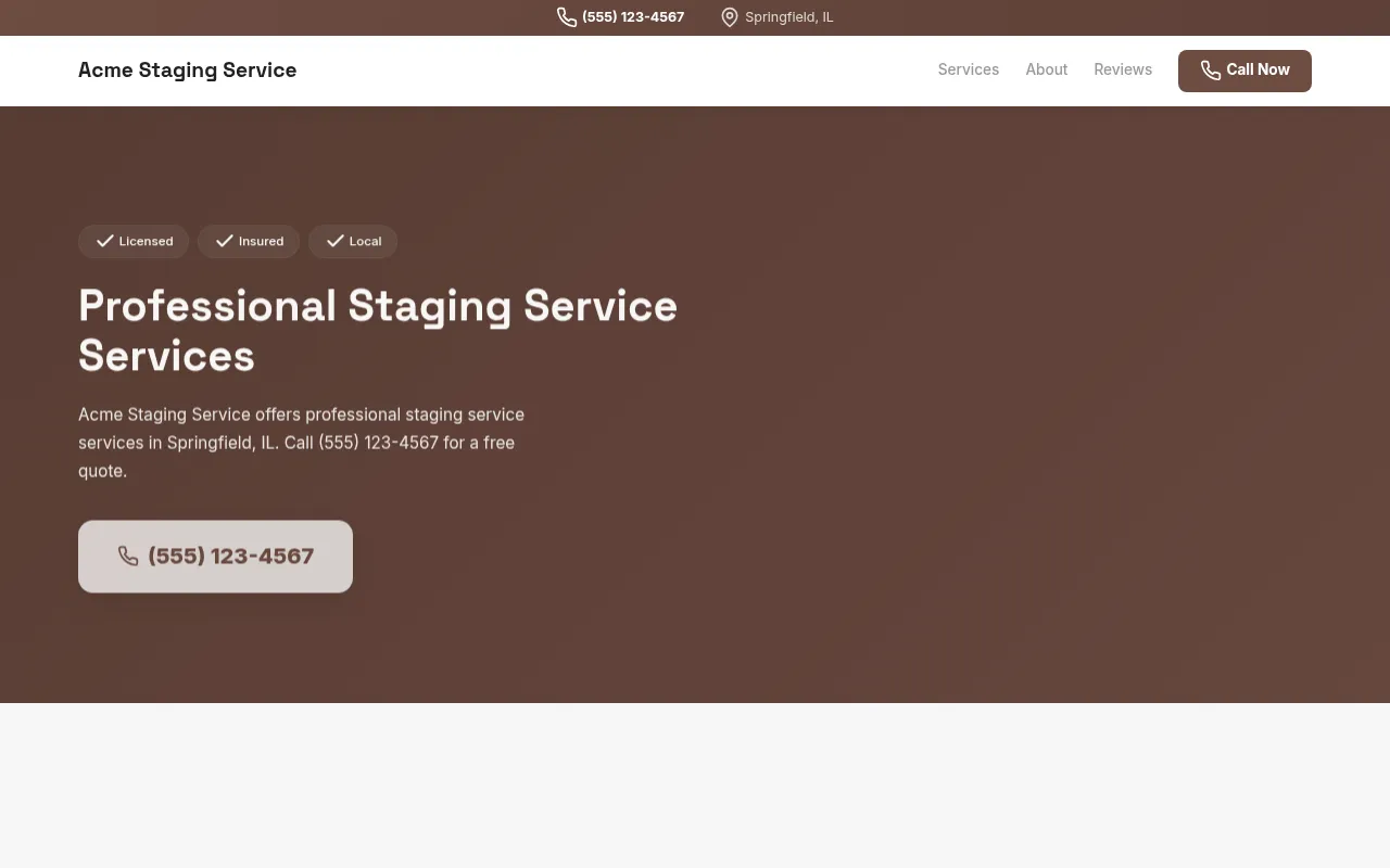 Staging Service template preview