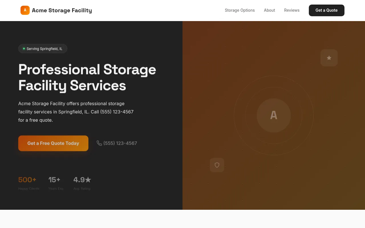 Storage Facility template preview