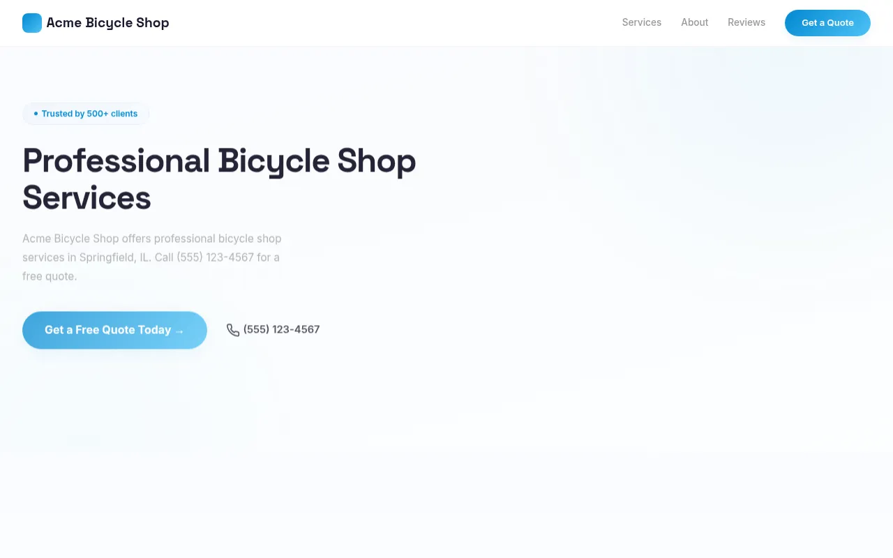 Bicycle Shop template preview