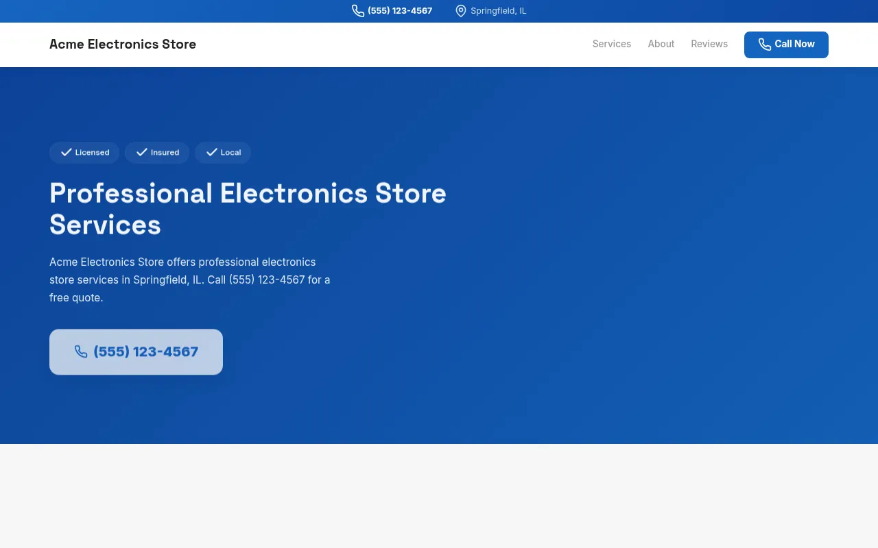 Electronics Store template preview