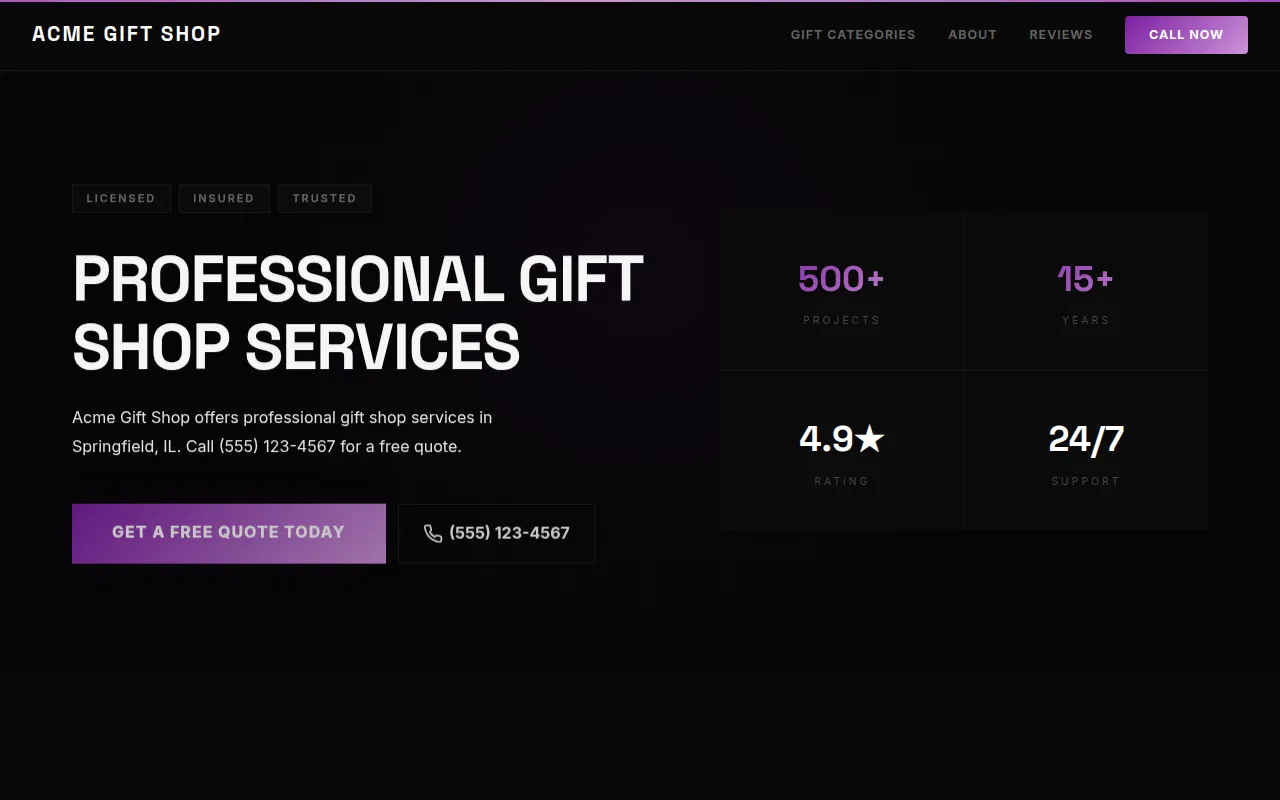 Gift Shop template preview