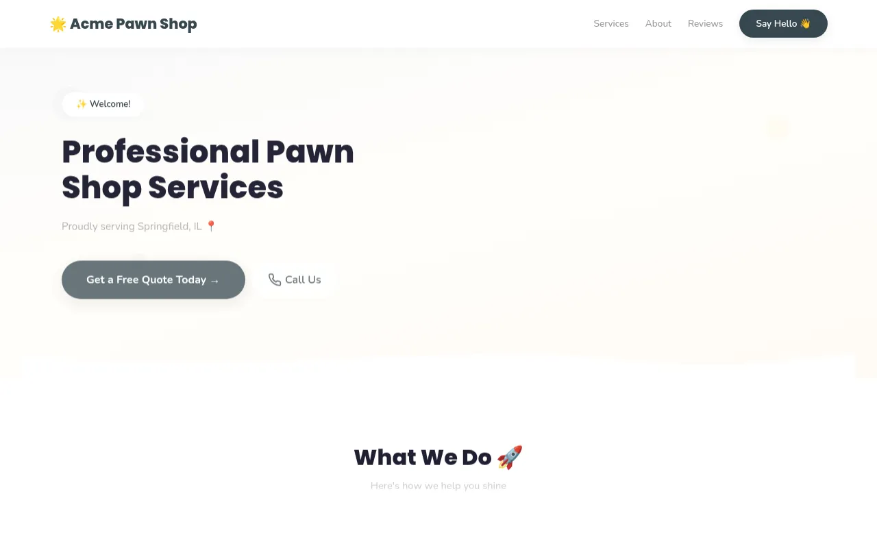 Pawn Shop template preview