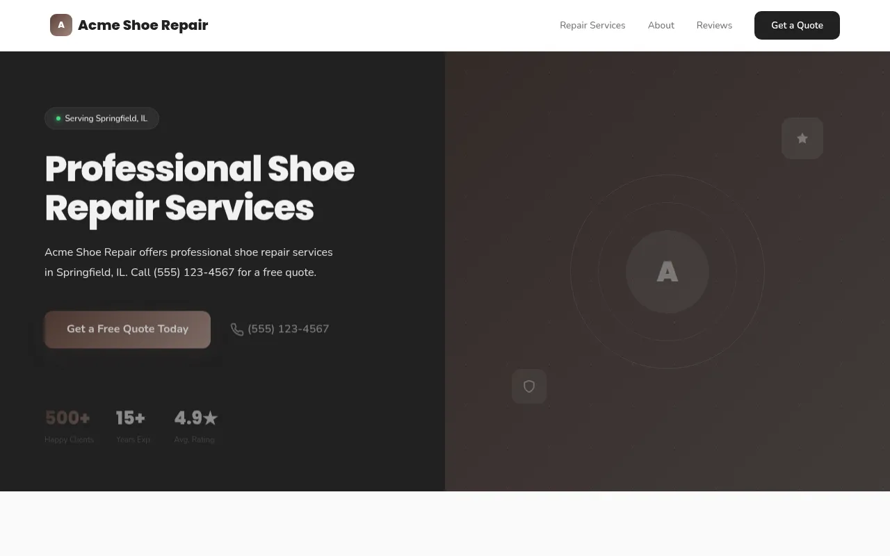 Shoe Repair template preview