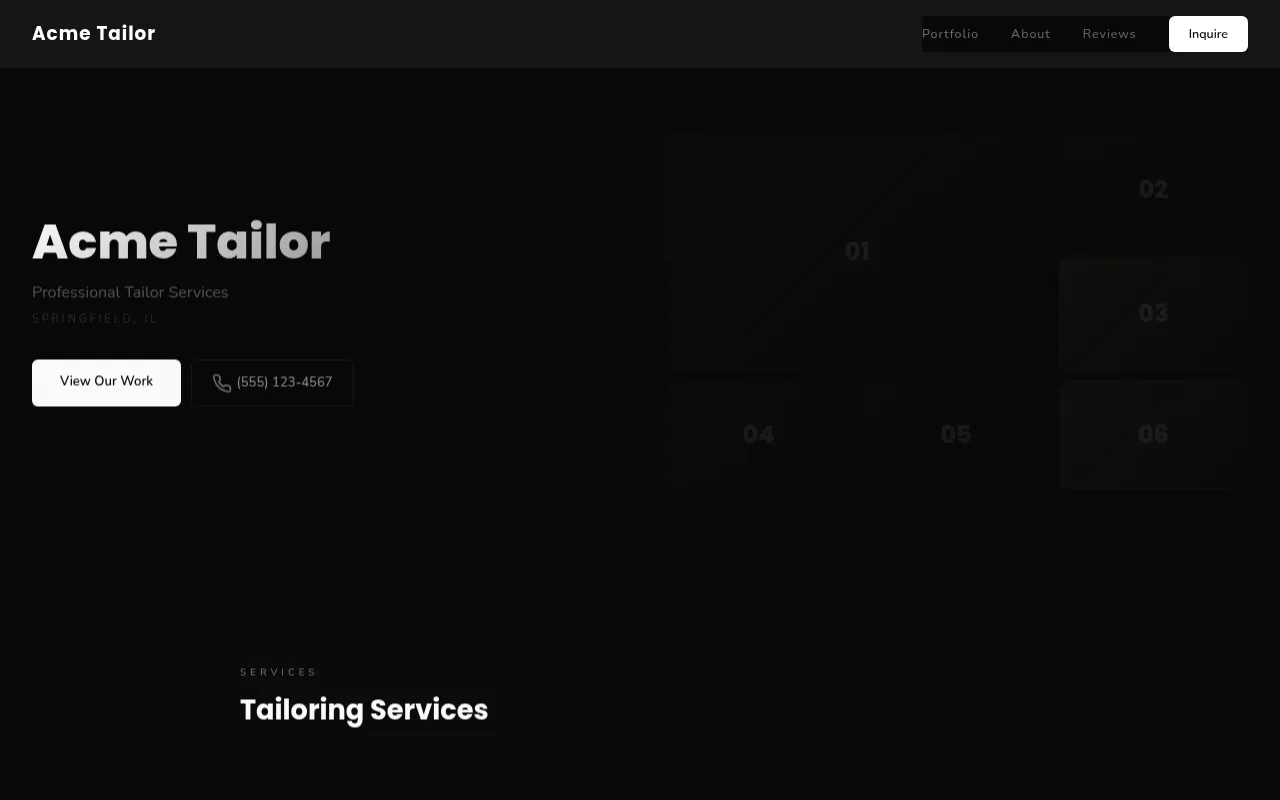 Tailor template preview