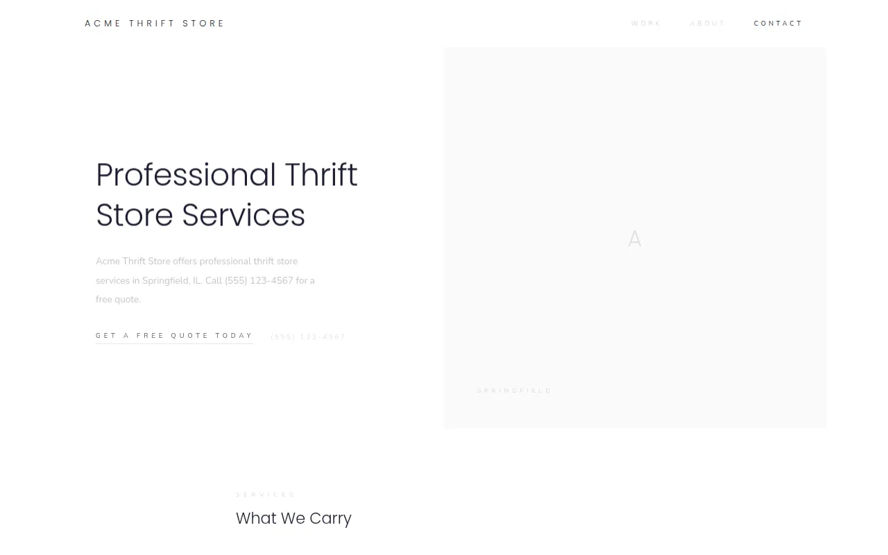 Thrift Store template preview