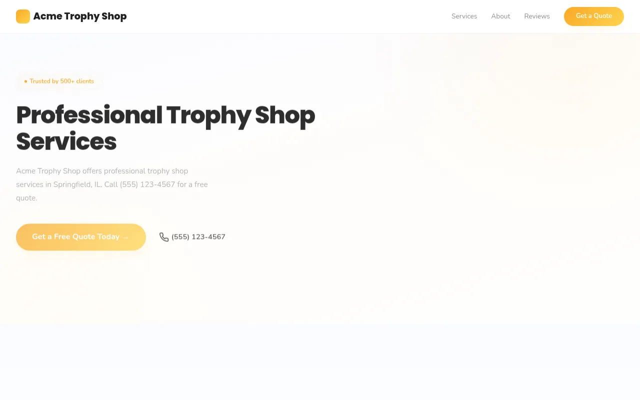 Trophy Shop template preview
