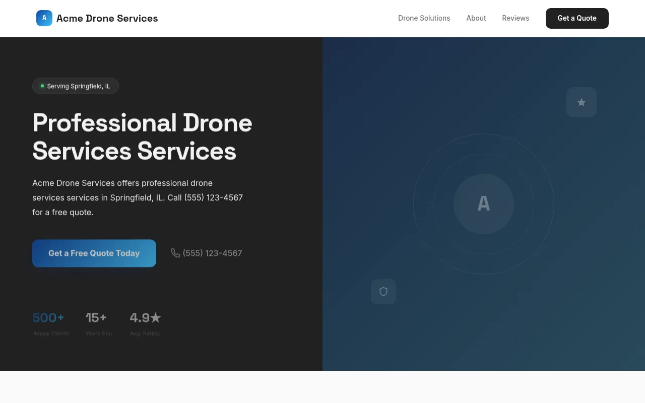 Drone Services template preview