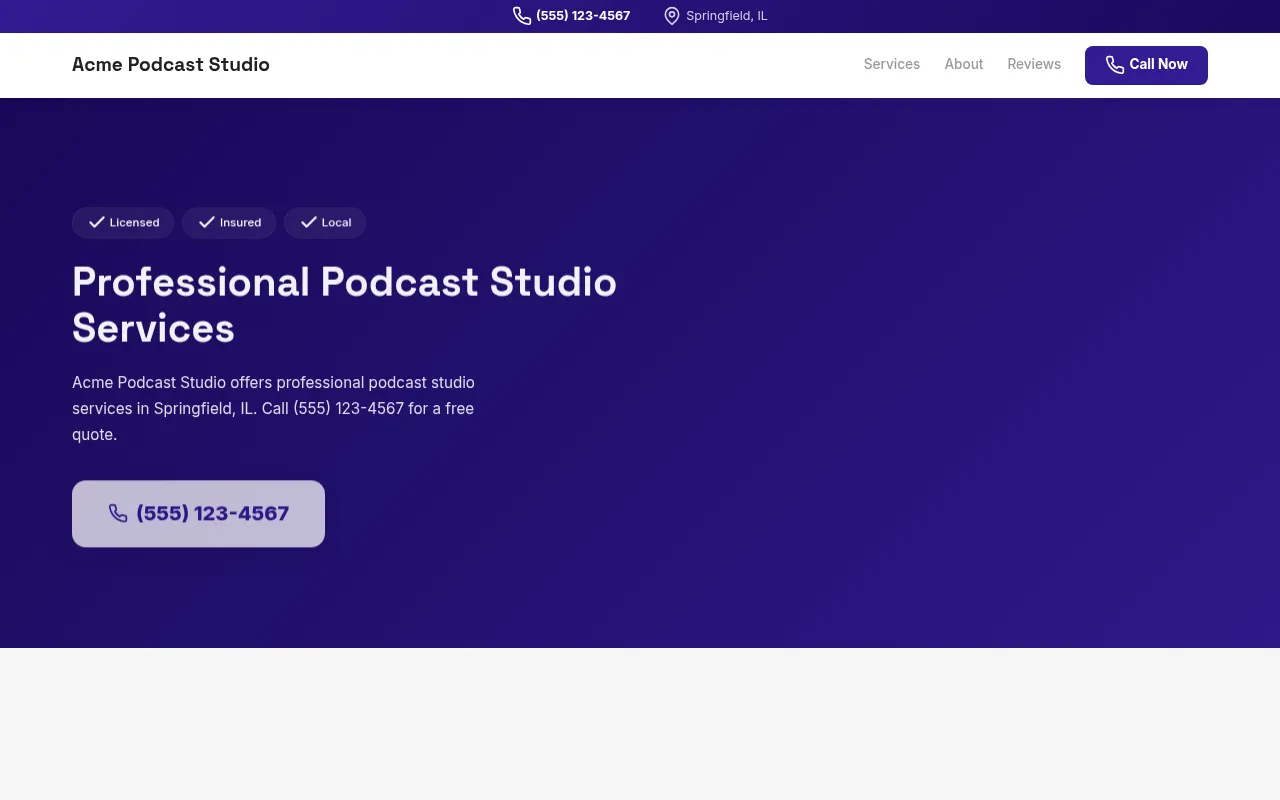 Podcast Studio template preview