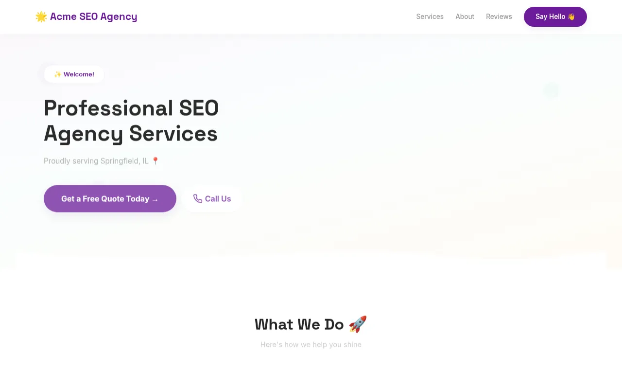 SEO Agency template preview