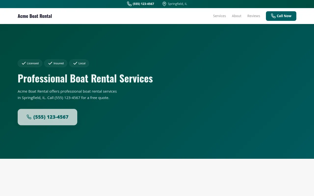 Boat Rental template preview