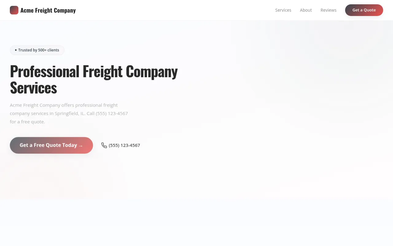 Freight Company template preview